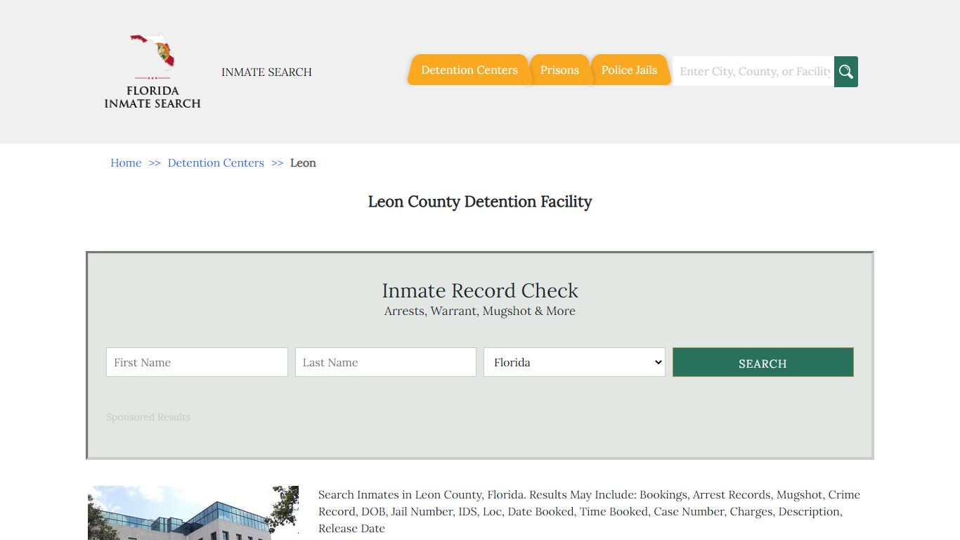 Leon County Detention Facility | Florida Inmate Search